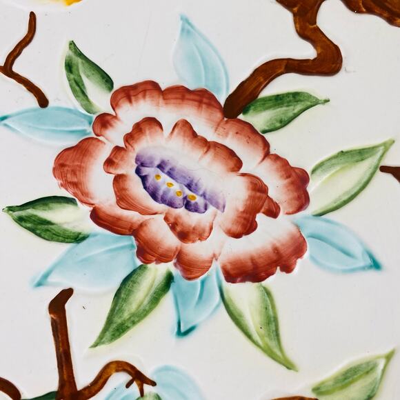 Vintage H. J. Wood chinese Rose Hand-painted Plate Wall‎ Hanging - Picture 2 of 6